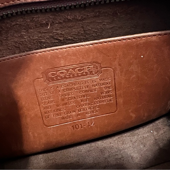 Vintage Coach Taylor Brown Crossbody Y2K Leather Zip Womens Purse - Picture 9 of 9